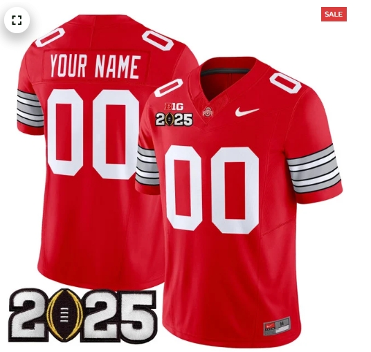 Custom Men's Ohio State Buckeyes 'Heritage Stripe' 2025 CFP Final Patch Vapor Limited Jersey - All Stitched  Red