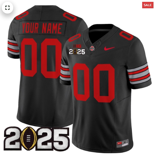 Custom Men's Ohio State Buckeyes 'Heritage Stripe' 2025 CFP Final Patch Vapor Limited Jersey - All Stitched Black