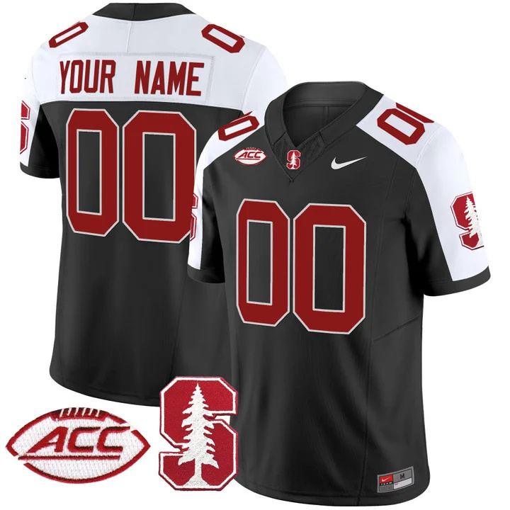Custom Men's Stanford Cardinal 2024 ACC Patch Vapor Limited Football Jersey - All Stitched  BLACK ALTERNATE