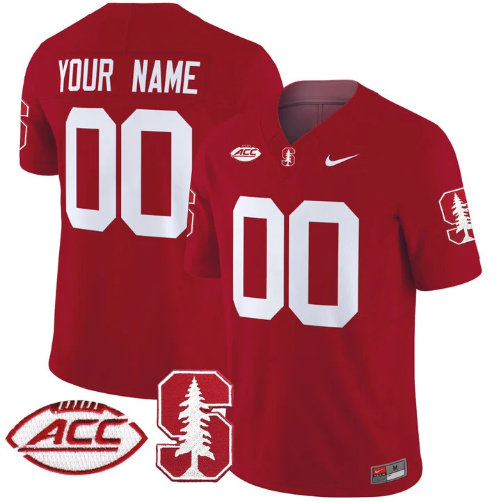 Custom Men's Stanford Cardinal 2024 ACC Patch Vapor Limited Football Jersey - All Stitched  CRRIMSON