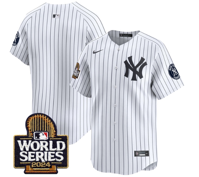 Custom Men's Yankees 2024 World Series Vapor Premier Limited Jersey - All Stitched  Blank