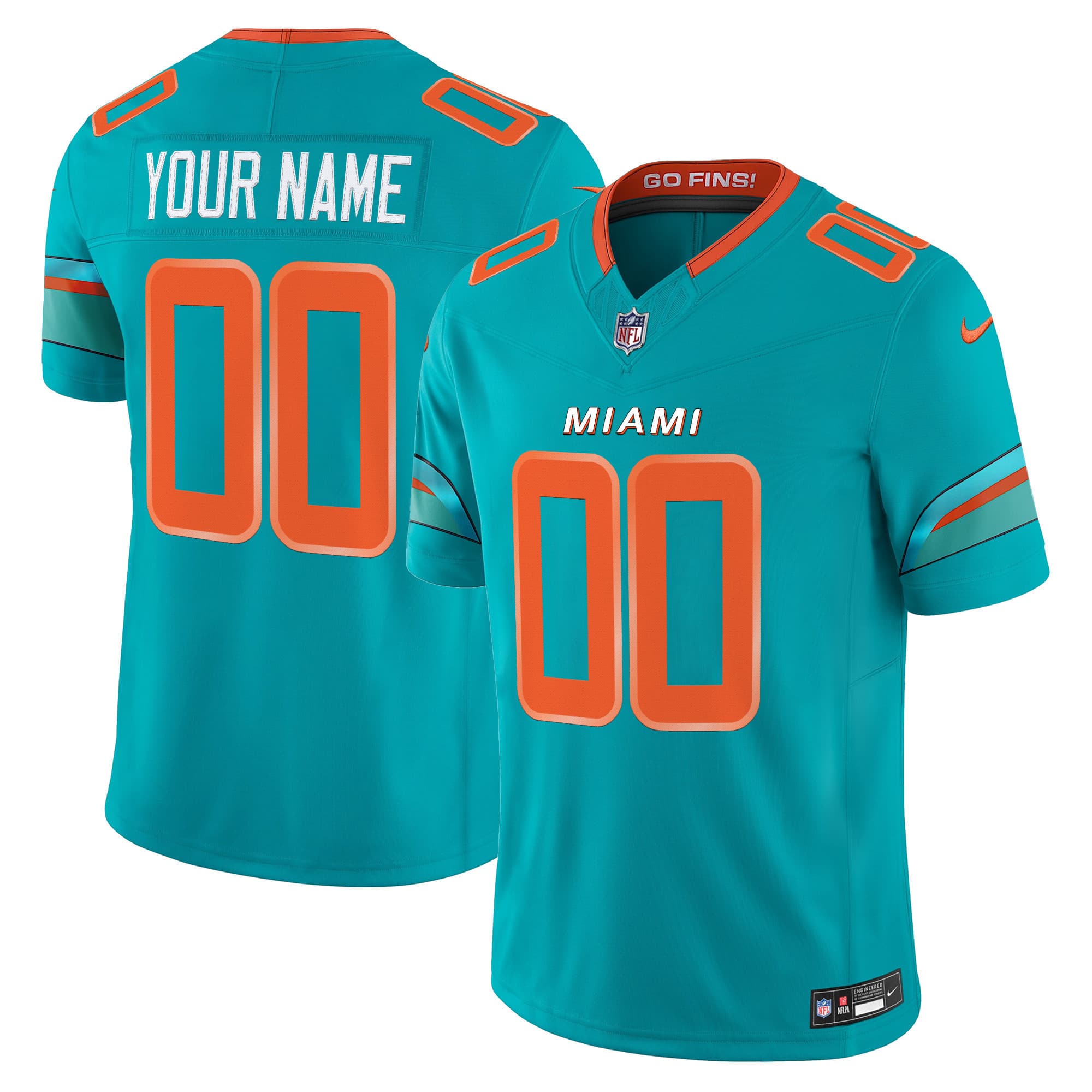 Custom Men’s Miami Dolphins 2025 “Rivalries” Vapor Limited Jersey – All Stitched Dark Waters