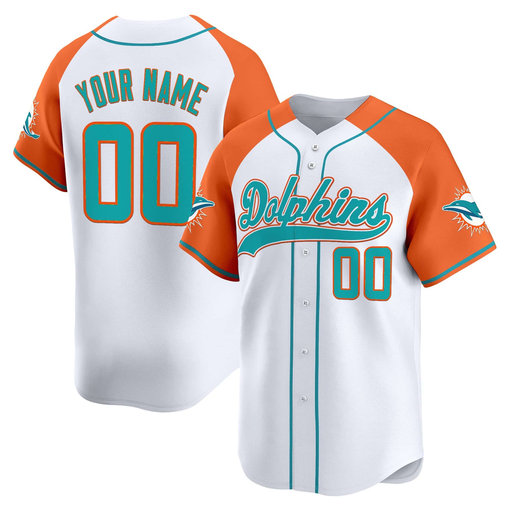 Custom Miami Dolphins 2025 Vapor Baseball   Jersey – All Stitched  Orange Alternate