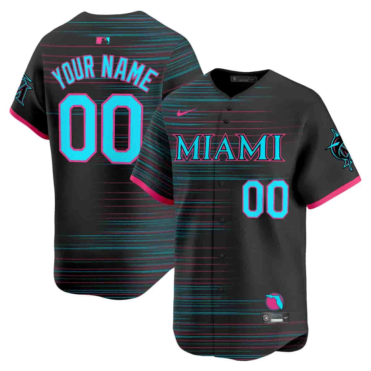 Custom Miami Marlins 2025 City Connect Vapor Premier Limited Jersey - All Stitched