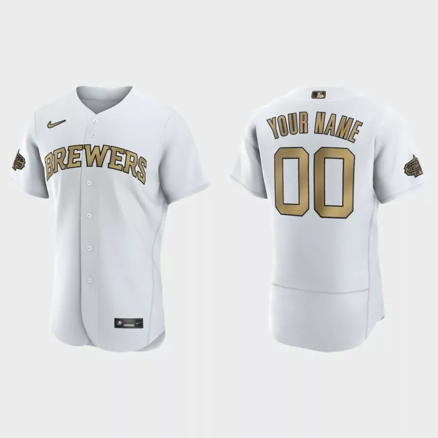 Custom Milwaukee Brewers 2022 MLB All-Star Game Authentic Jersey – White