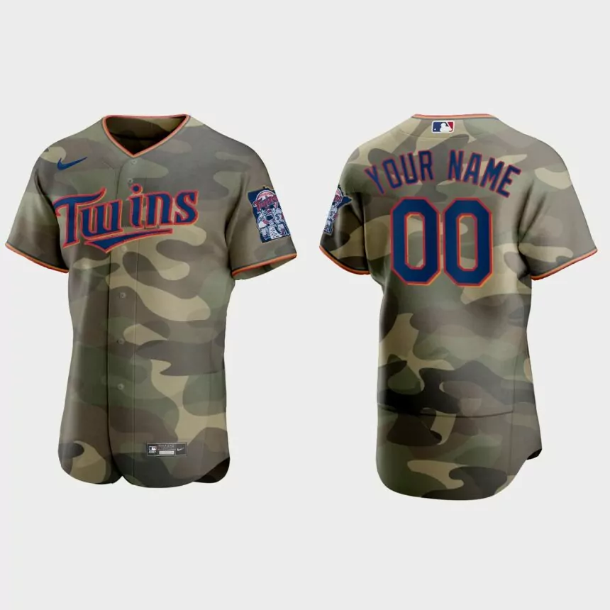 Custom Minnesota Twins 2021 National Armed Forces Day Authentic Jersey – Camo