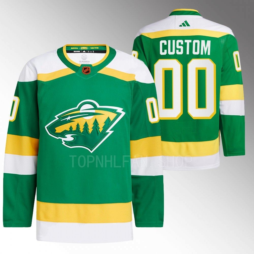 Custom Minnesota Wild Reverse Retro 2.0 Authentic Pro Green 2022 Jersey