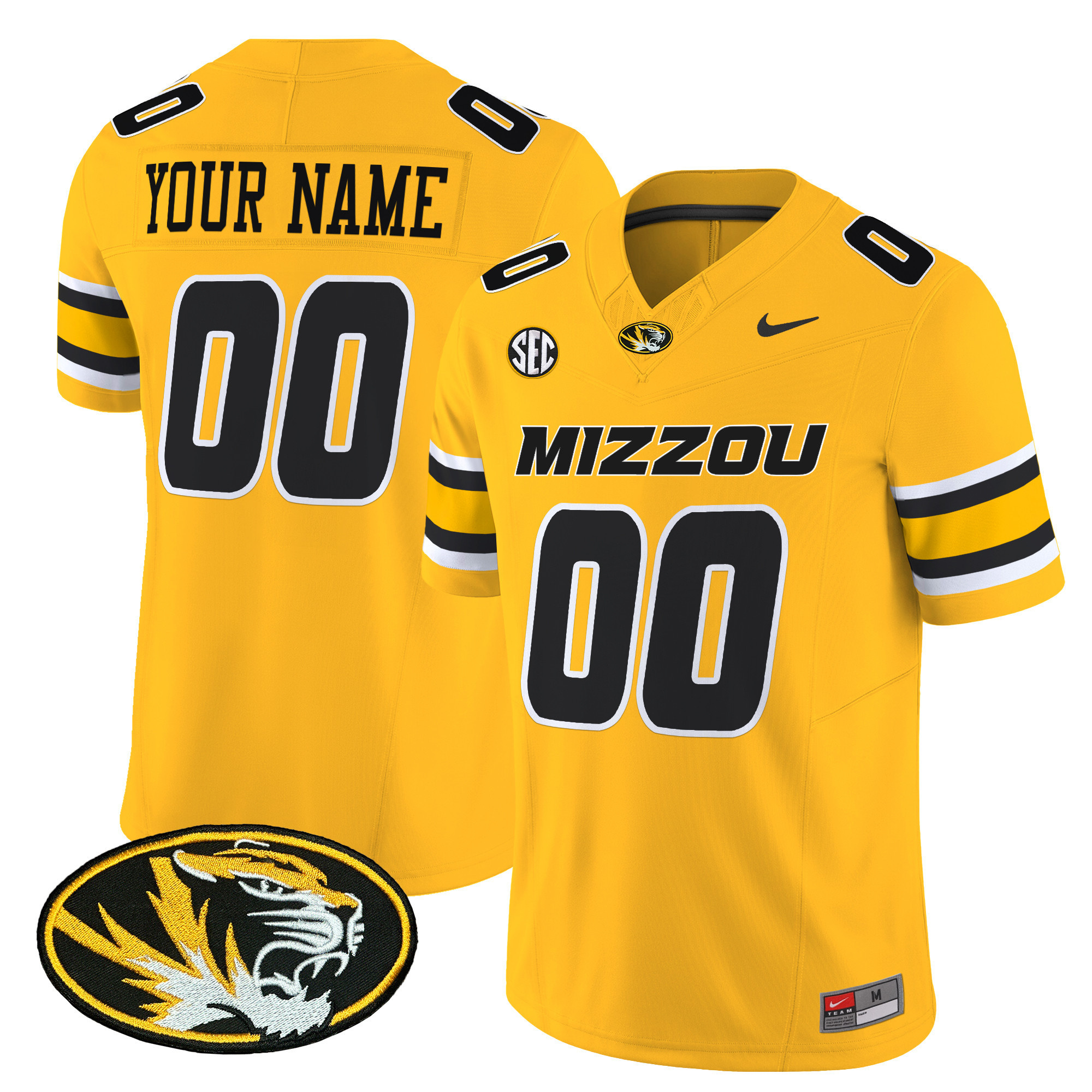 Custom Missouri Tigers Vapor Limited Football Jersey – All Stitched  Gold