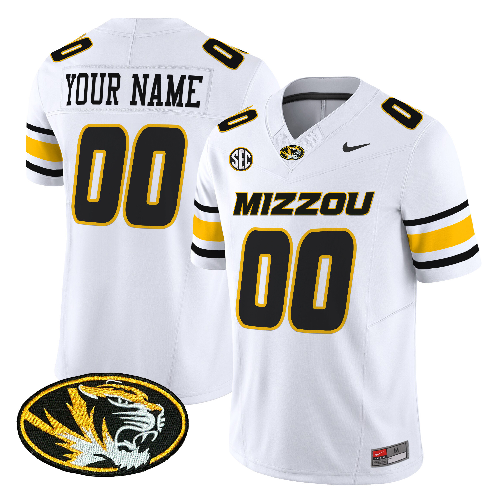 Custom Missouri Tigers Vapor Limited Football Jersey – All Stitched  White