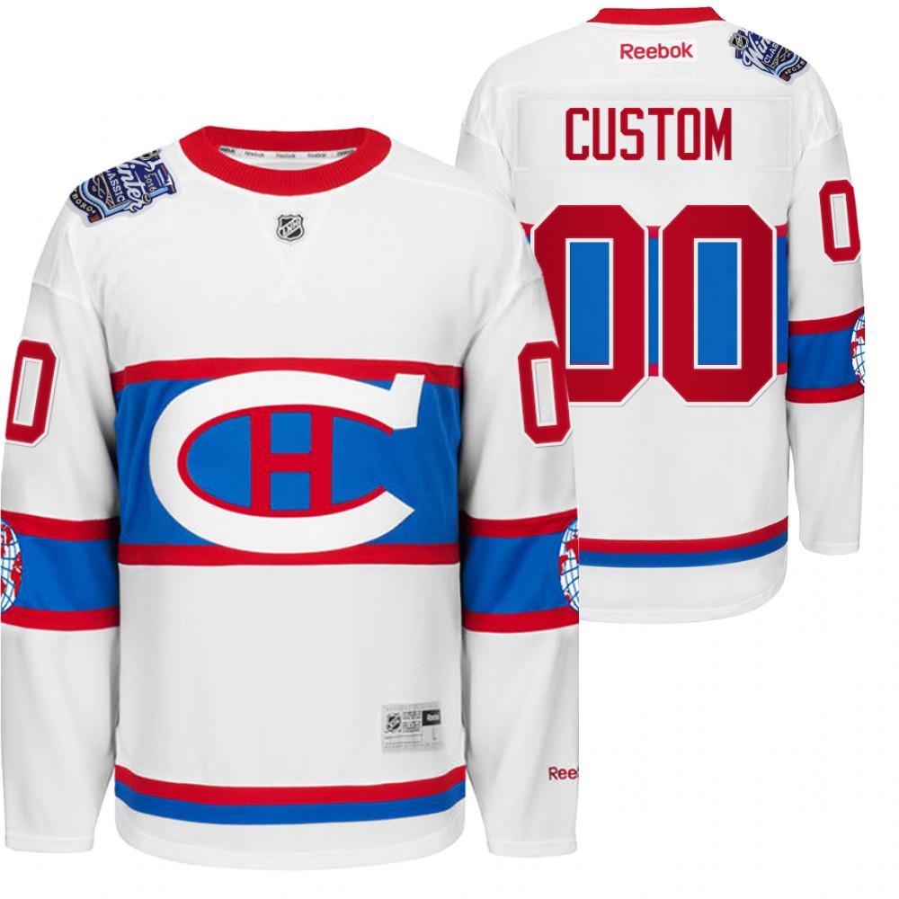 Custom Montreal Canadiens Throwback to World White Winter Classic Jersey