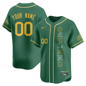 Custom NameGender Oakland Athletics City Connect Concept Jersey - All Stitched Green