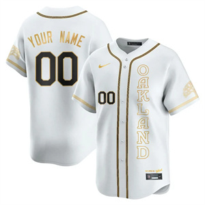Custom NameGender Oakland Athletics City Connect Concept Jersey - All Stitched White Gold