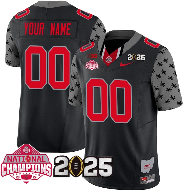 Custom NameGender Ohio State Buckeyes 2024 National Champions Limited Jersey N2 - All Stitched Black