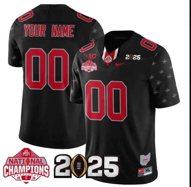 Custom NameGender Ohio State Buckeyes 2024 National Champions Limited Jersey N2 - All Stitched Black Limited