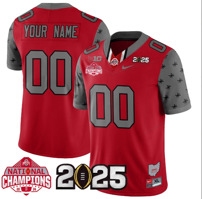 Custom NameGender Ohio State Buckeyes 2024 National Champions Limited Jersey N2 - All Stitched Red