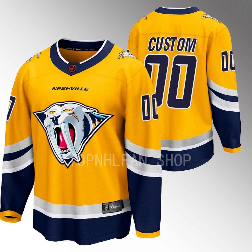 Custom Nashville Predators Jersey Special Edition 2.0 Yellow 2022 Breakaway