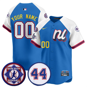 Custom National League 2025 MLB All-Star Jersey V3 - All Stitched Blue Alternate