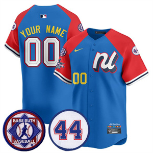 Custom National League 2025 MLB All-Star Jersey V3 - All Stitched Blue Red
