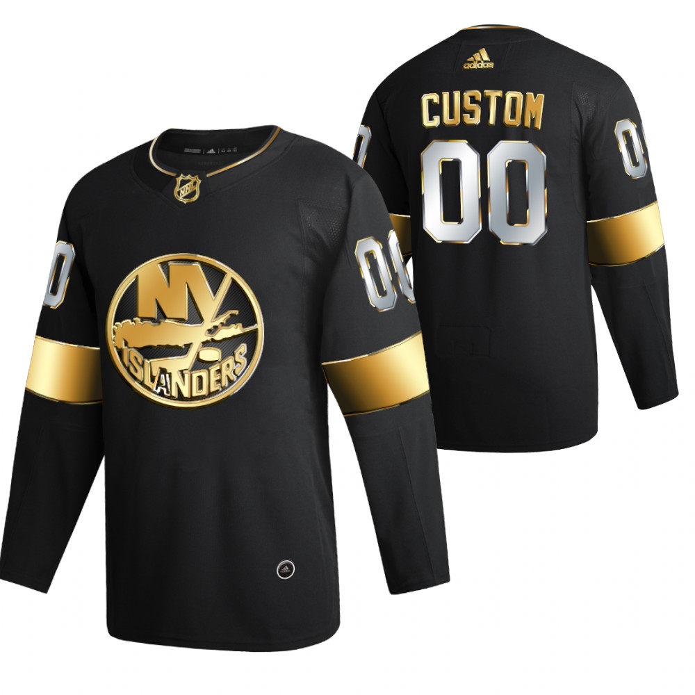 Custom New York Islanders Black 2021 Golden Edition Jersey Limited Authentic