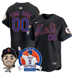Custom New York Mets David Wright Mets Legend Custom Jersey V2 - All Stitched Black