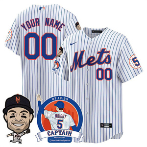 Custom New York Mets David Wright Mets Legend Custom Jersey V2 - All Stitched White