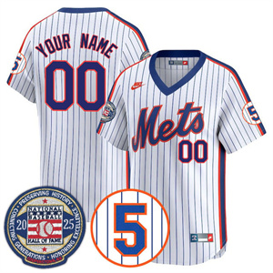 Custom New York Mets Number Retirement & Hall of Fame Gold Custom Jersey - All Stitched Throwback Cooperstown