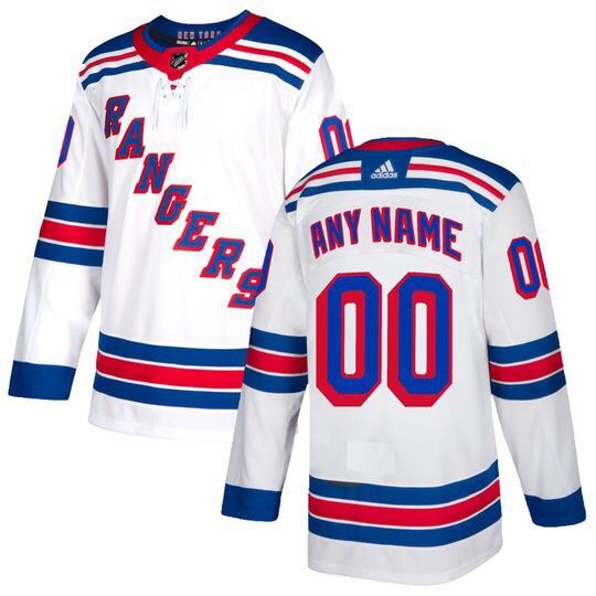 Custom New York Rangers Adidas White Jersey