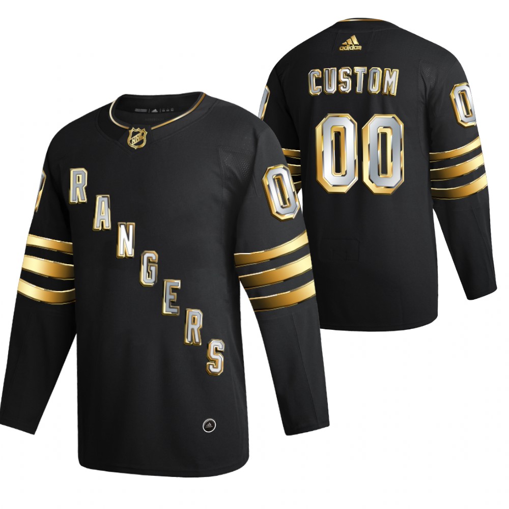 Custom New York Rangers Black 2021 Golden Edition Jersey Limited Authentic