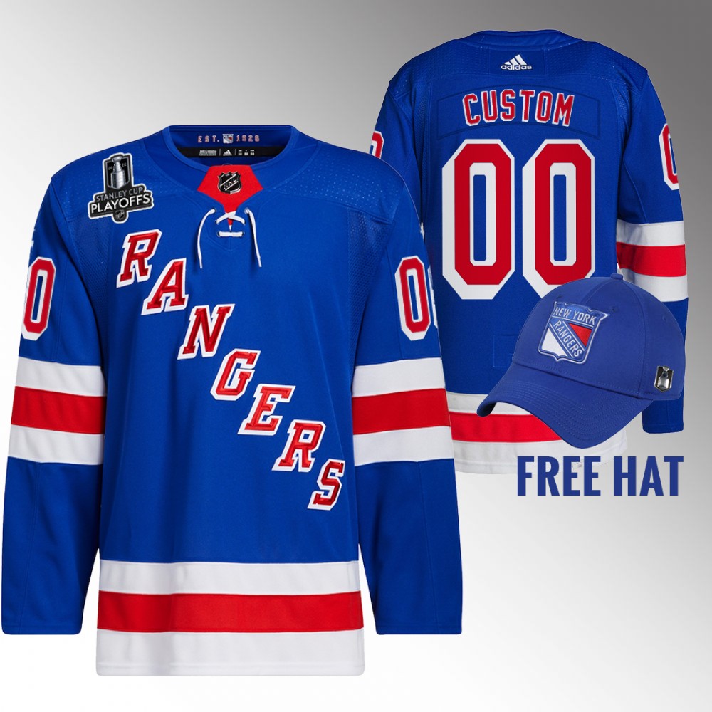 Custom New York Rangers Royal 2022 Metropolitan Division Champions Authentic Jersey