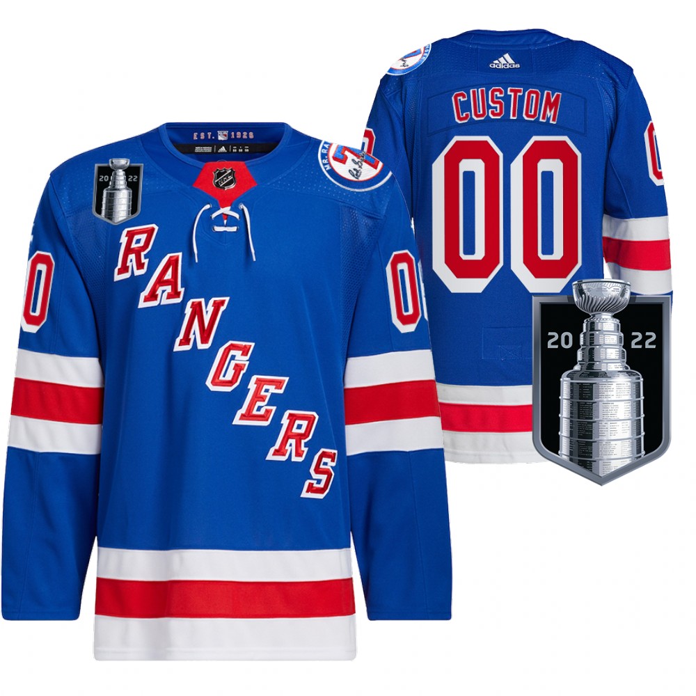 Custom New York Rangers Royal 2022 Stanley Cup Playoffs Authentic Pro Jersey