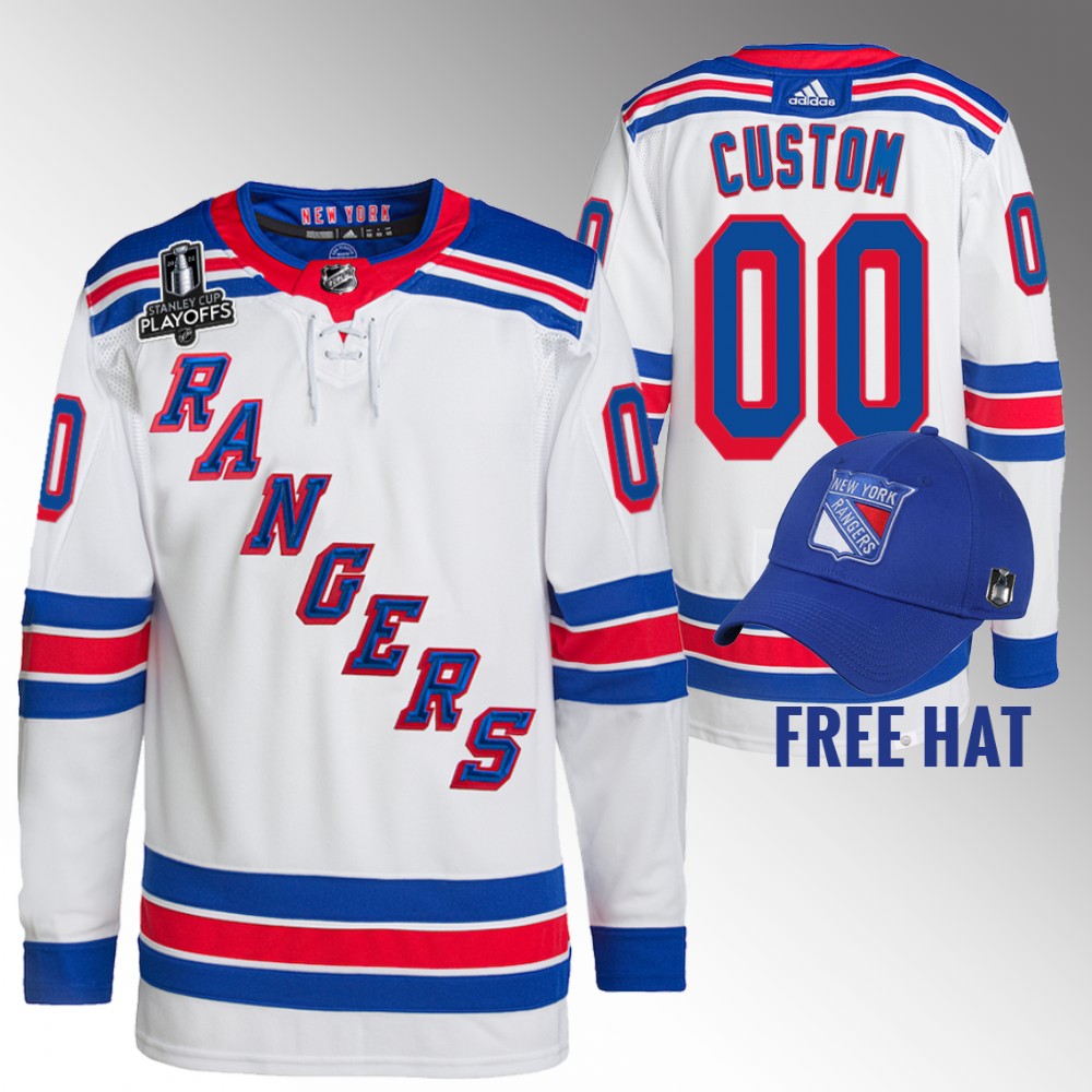 Custom New York Rangers White 2022 Metropolitan Division Champions Primegreen Jersey