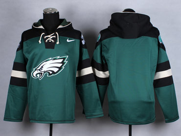 Custom Nike Eagles  Midnight Green Player Pullover Hoodie (Any name&number)