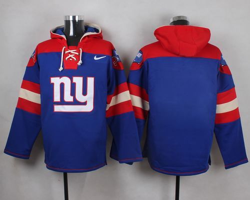 Custom Nike Giants Royal Blue Player Pullover NFL Hoodie (Any name&number)
