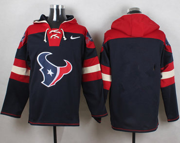 Custom Nike Texans Navy Blue Player Pullover Hoodie (Any name&number)
