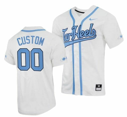 Custom North Carolina Jersey Tar Heels Name and Number NCAA Baseball College White