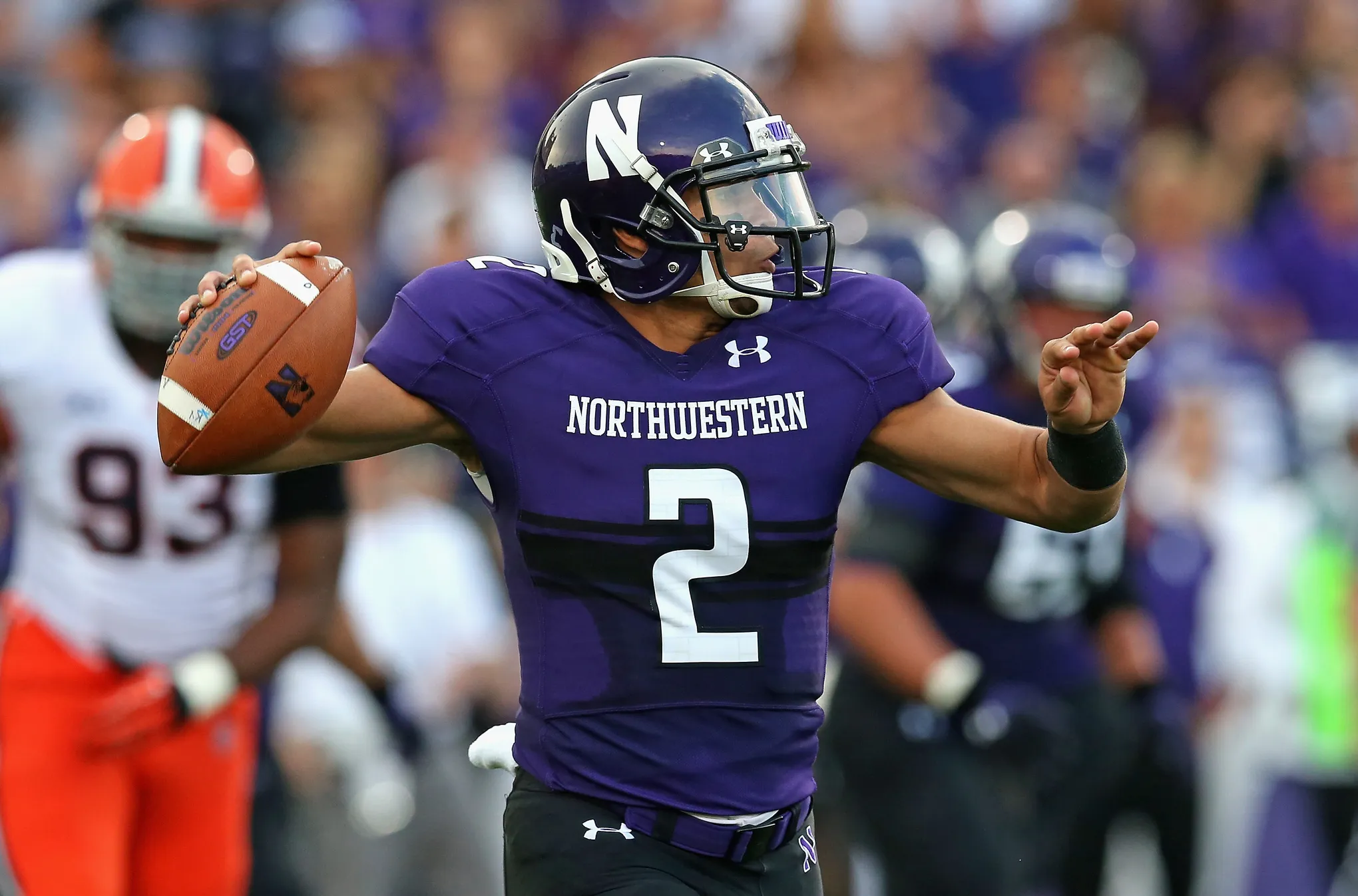 Custom Northwestern Wildcats   Gothic Football Jersey purple 2