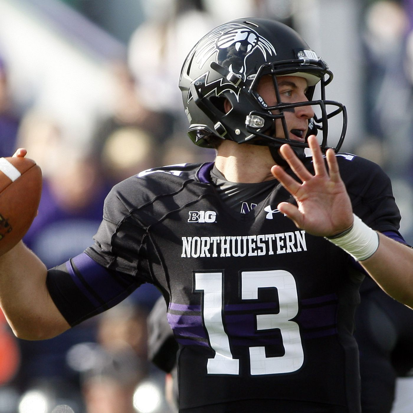 Custom Northwestern Wildcats Black Gothic Football Jersey 1