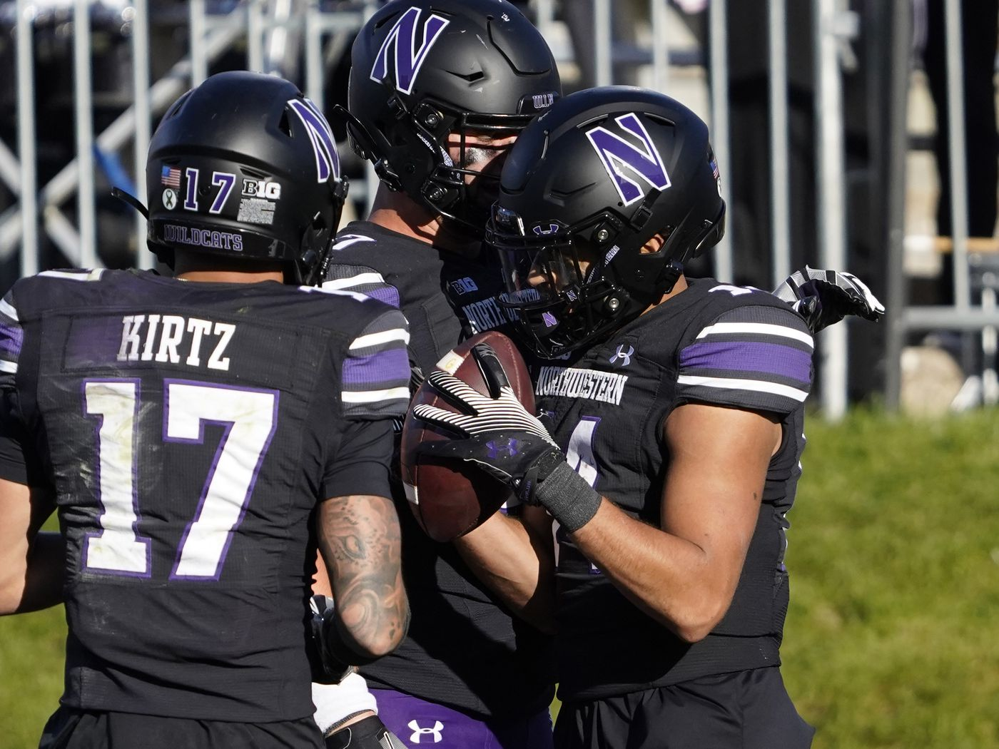 Custom Northwestern Wildcats Black Gothic Football Jersey 2