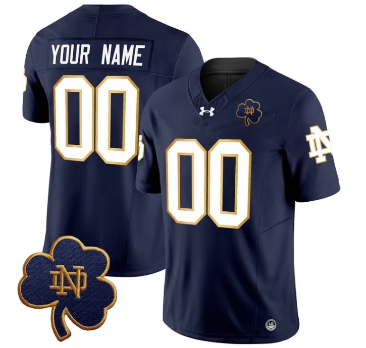 Custom Notre Dame Fighting Irish 2024 Vapor Limited Football  Jersey V3 - All Stitched  NAVY