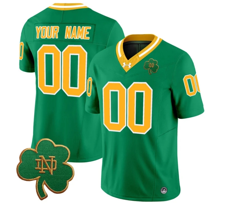 Custom Notre Dame Fighting Irish 2024 Vapor Limited Football  Jersey V3 - All Stitched