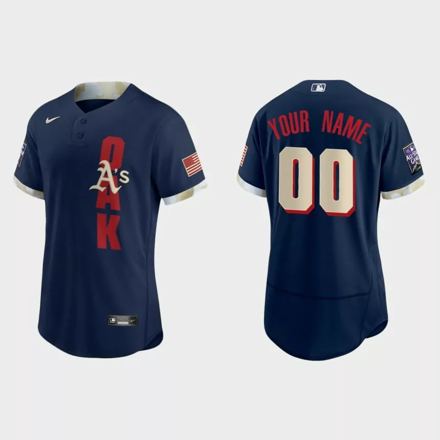Custom Oakland Athletics 2021 MLB All-Star Game Authentic Jersey – Navy