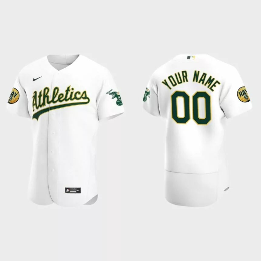 Custom Oakland Athletics 2022 Ray Fosse Patch Authentic Jersey – White