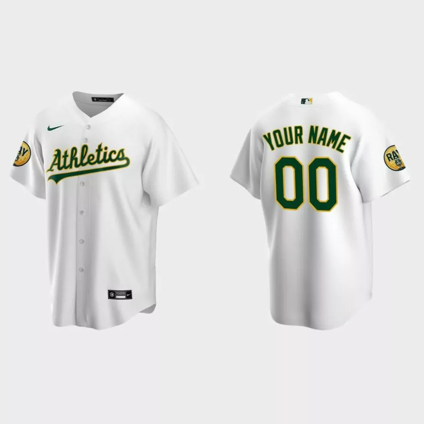 Custom Oakland Athletics 2022 Ray Fosse Patch Replica Jersey – White