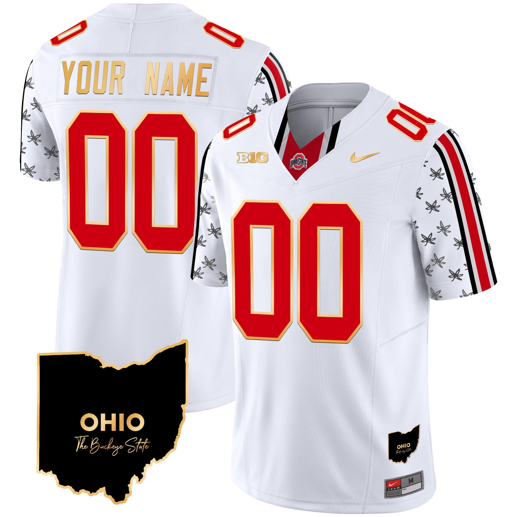 Custom Ohio State Buckeyes 2024 Home Patch Gold Trim Vapor Limited  Football Jersey – All Stitched White Limited