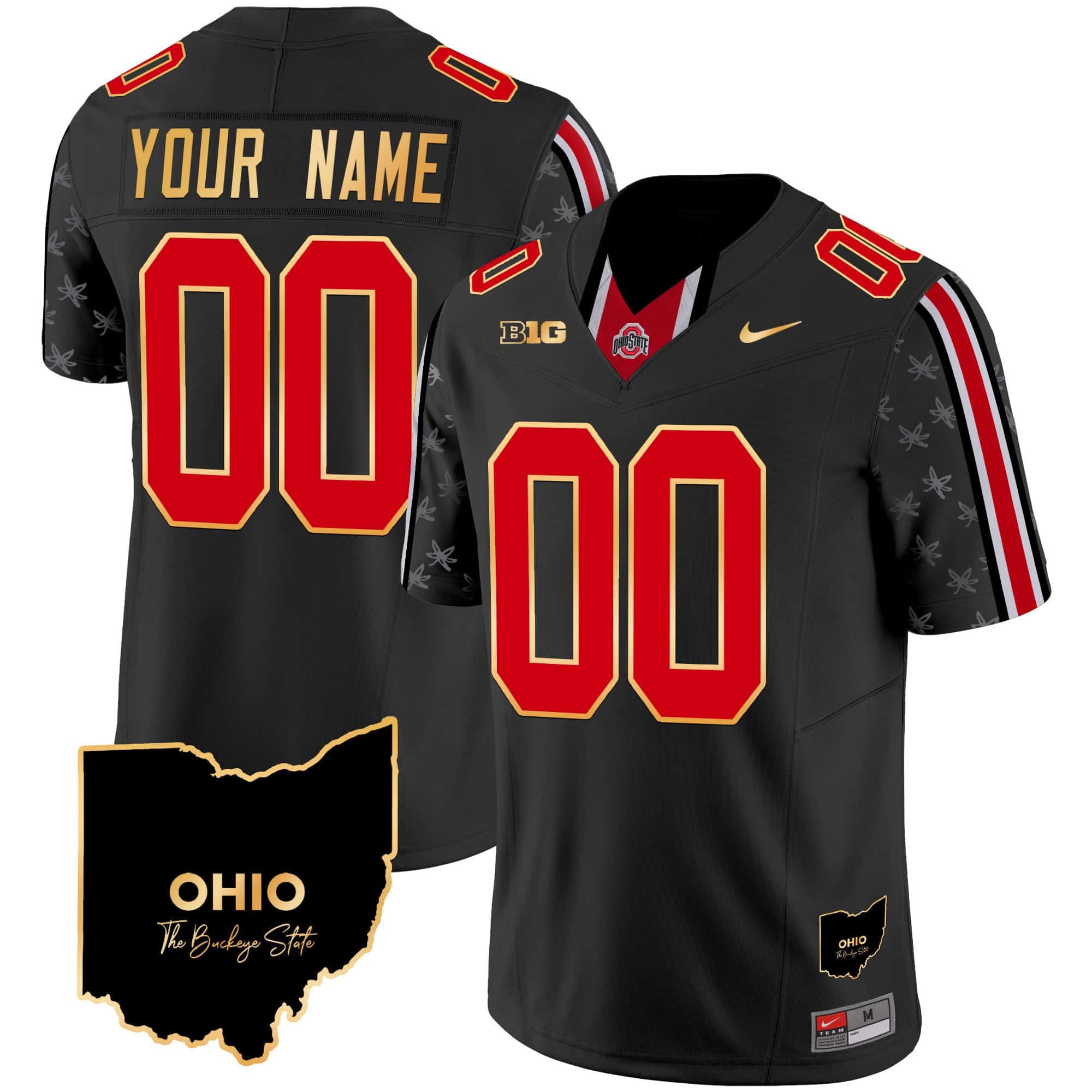 Custom Ohio State Buckeyes 2024 Home Patch Gold Trim Vapor Limited Football  Jersey – All Stitched Black Limited