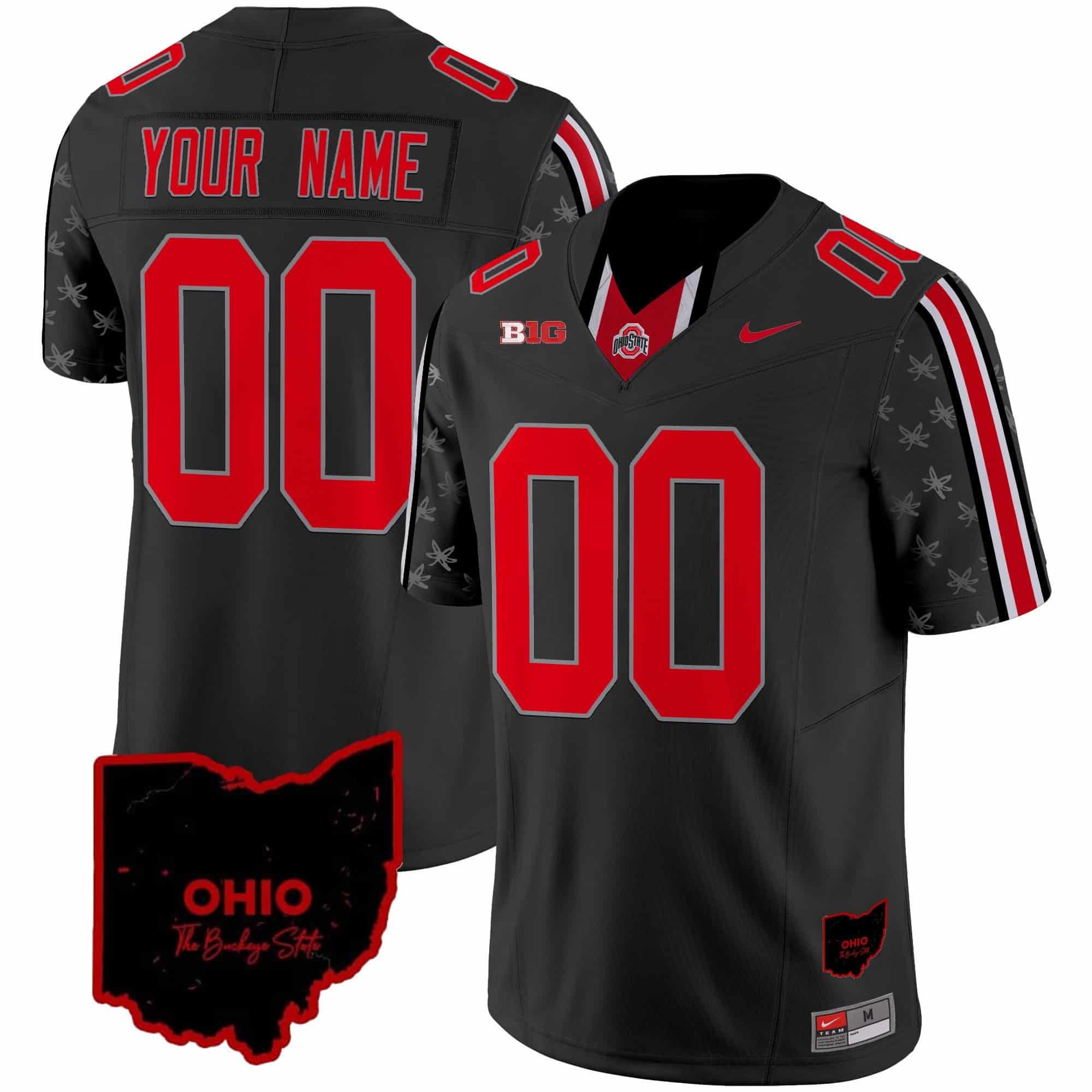 Custom Ohio State Buckeyes 2024 Home Patch Vapor Limited   Football Jersey – All Stitched Black Limited