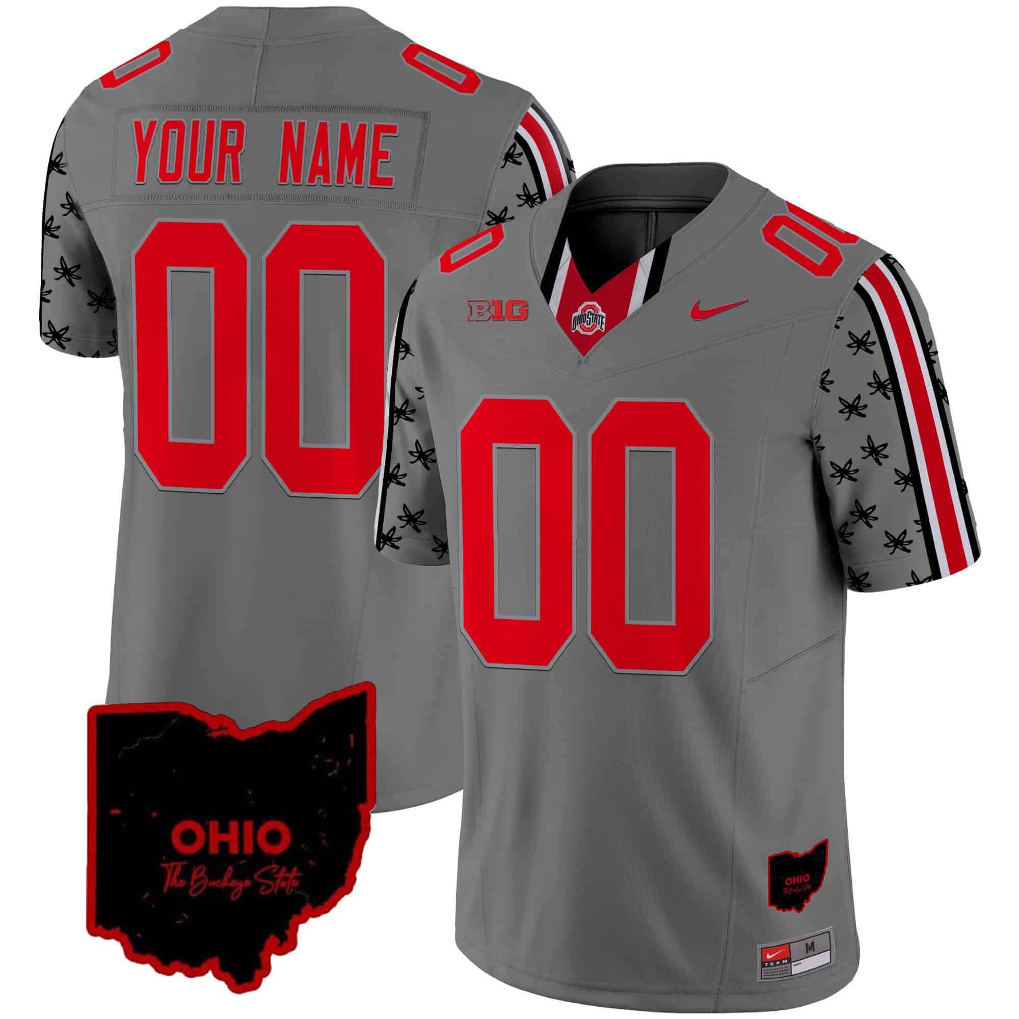 Custom Ohio State Buckeyes 2024 Home Patch Vapor Limited Football Jersey – All Stitched Gray