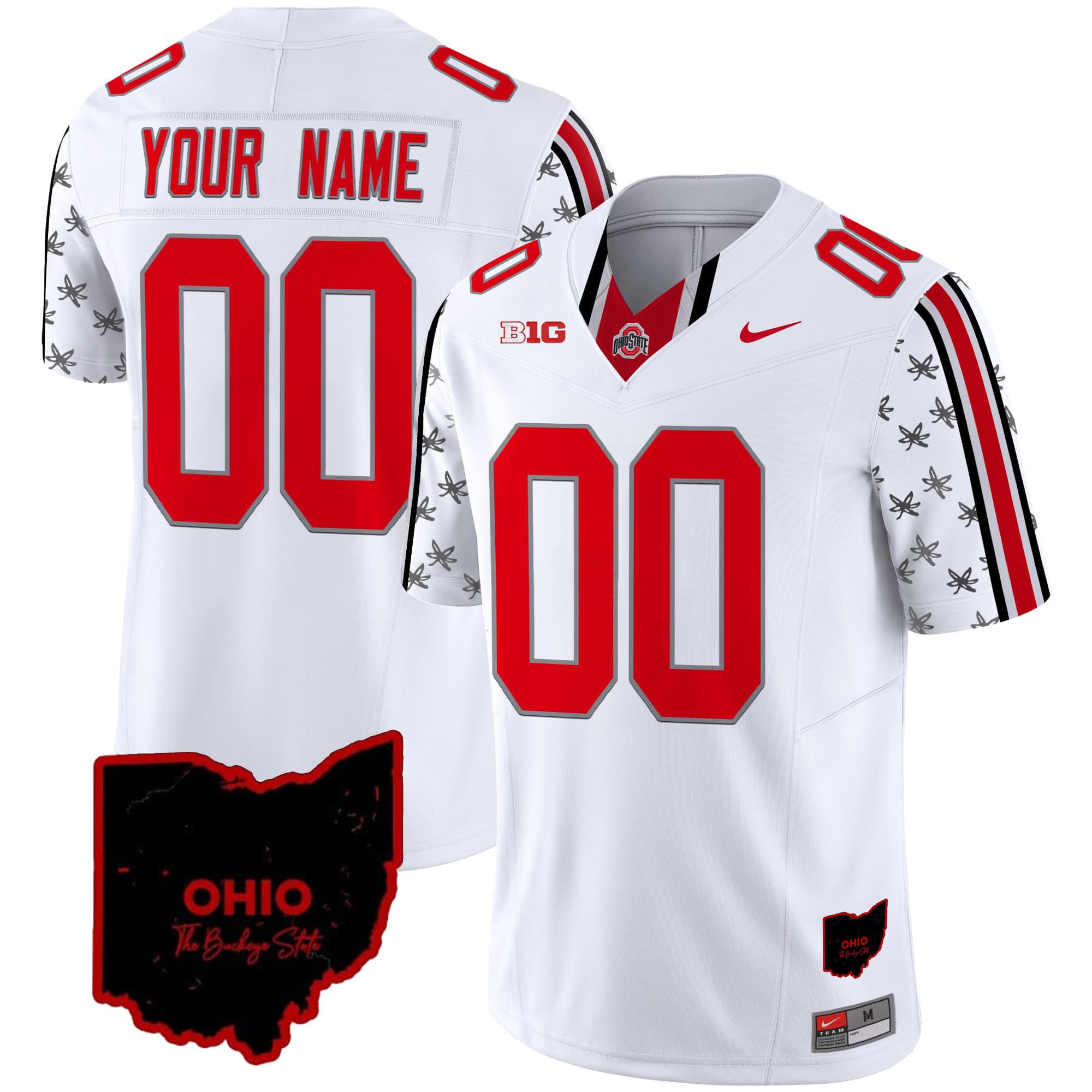 Custom Ohio State Buckeyes 2024 Home Patch Vapor Limited Football Jersey – All Stitched White Limited