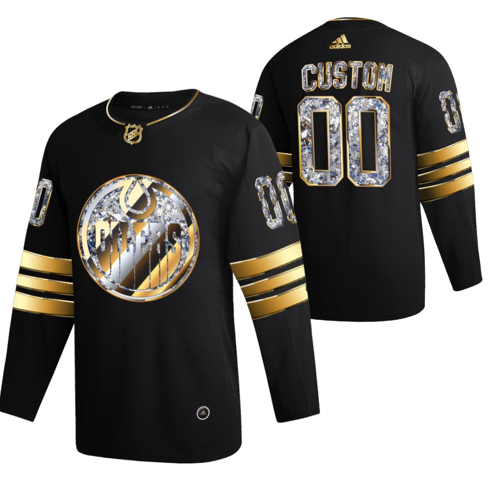 Custom Oilers #00 Black Diamond Edition 2022 Stanley Cup Playoffs Jersey
