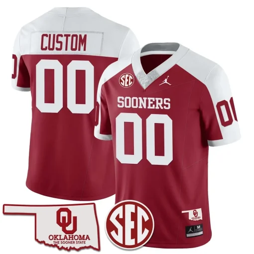 Custom Oklahoma Sooners Jersey Name and Number  Football Alternate Red